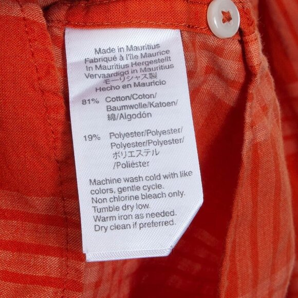 J. Crew Mens Classic Button Down Shirt Size M Orange Plaid Long Sleeve Office - Picture 5 of 7